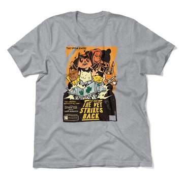 Cat Wars - The Vet Strikes Again Men/Unisex T-Shirt in Athletic Heather color